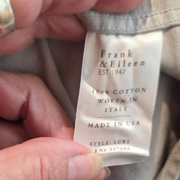 NEW FRANK & EILEEN MEN'S LUKE TATTERED DENIM BUTTON UP SHIRT IN GRAY SIZE S - Picture 9 of 9